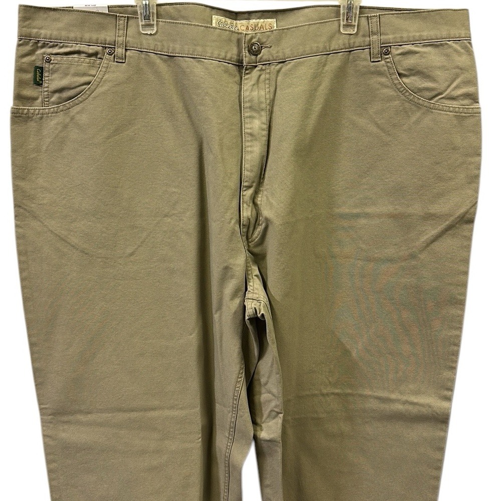 Cabelas Casuals Relaxed Fit Khaki Pants Flat Front Mens 48 Waist 30 Length
